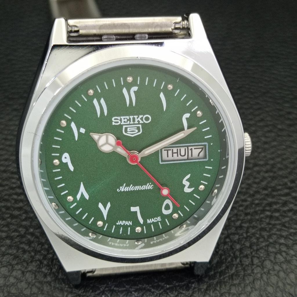 REFURBISHED SEIKO 5 AUTOMATIC 6309A VINTAGE JAPAN MENS GREEN WATCH a441345-5 Sk-a441345