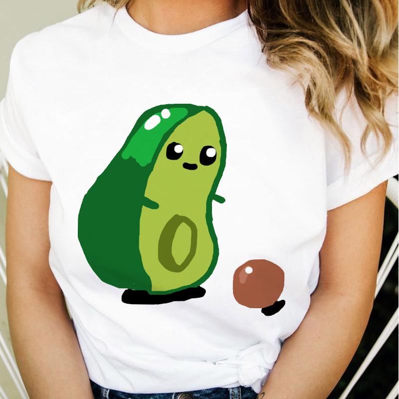 Summer Tshirt Women Cute Avocado Yoga Kawaii Clothes Ladies Tees Tops Graphic Printed Streetwear Kawaii T Shirt Female T-Shirt