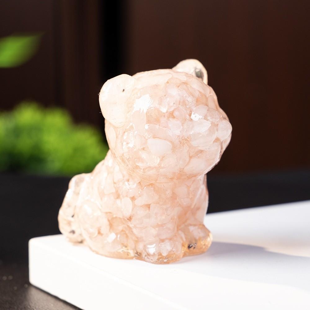 Resin Tiger Figurine Home Decor With Natural Crystal For Living Room Display