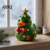 Christmas Duck Ornaments Figurine Resin Sculpture for Holiday Home Decor Cute Shelf Decor Desktop with Festive Elements Indoor Outdoor Decorations
