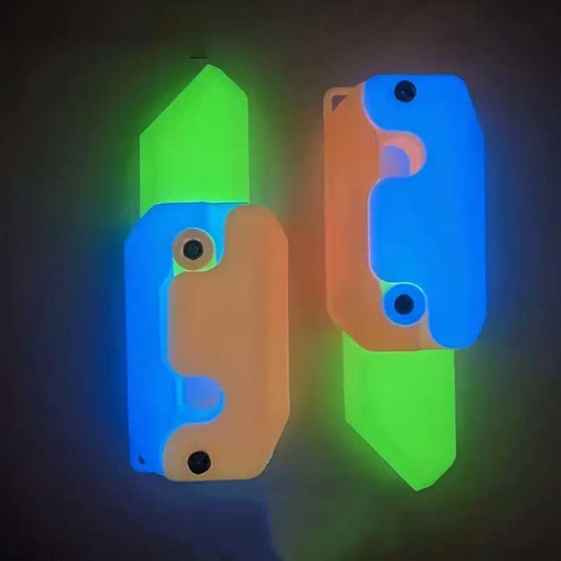 

3D светящийся нож для моркови, ручная тележка, маленькие игрушки, игрушки для снятия стресса, гравитационный нож для моркови, безопасные карманные игрушки для снятия стресса