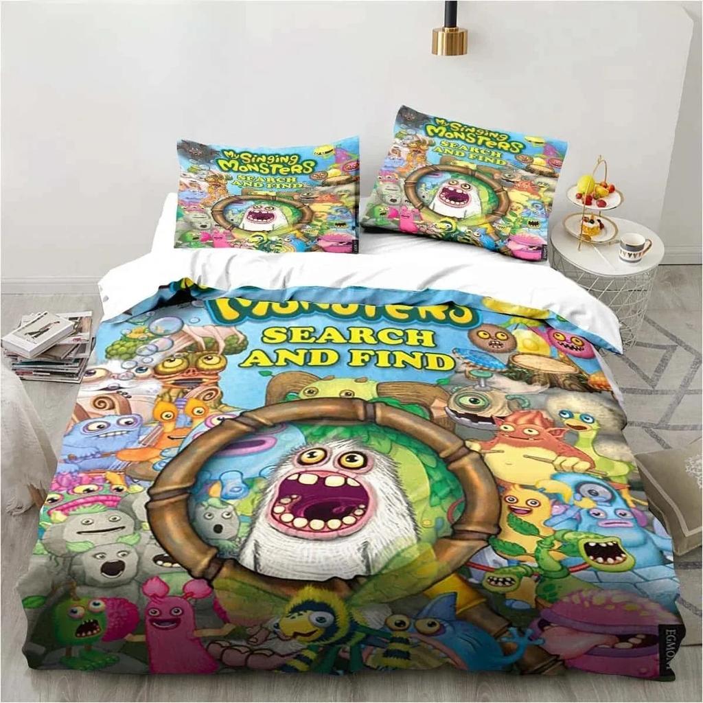 3D Print My Game Singing Monsters Printed Bed Set Duvet Cover Pillowcase Bedding Set Bed Linen Sheet Quilt Cover Queen King Size