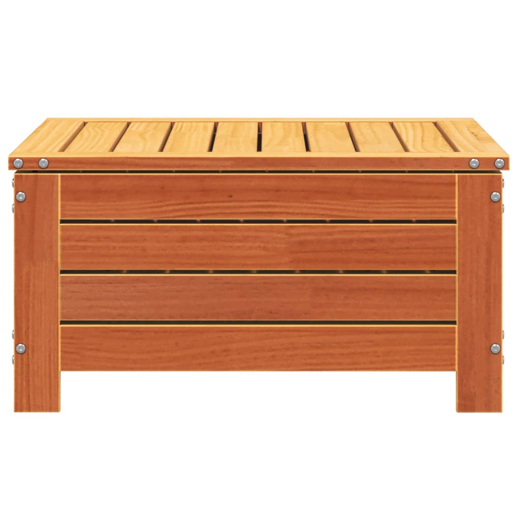 Vidaxl Garden Footstool With Cushion, Waxed Brown, Solid Pine Wood