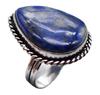 Lapis Lazuli Natural Gemstone Antique Silver Plated Ring US Size-9 R 5241