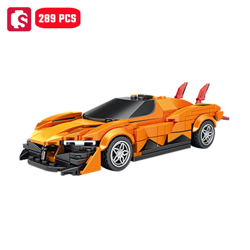 Non-Toxic Sembo Cool Fission Sports Car Assemblage Building Blocks Kits Moc Racing Vehicle Model Bricks Kids Toys For Children Christmas Gifts