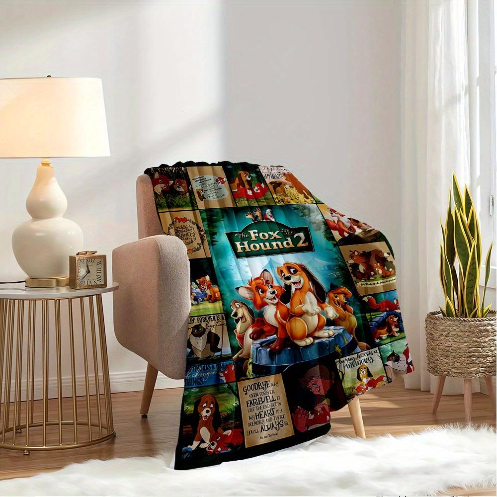 1pcs Flannel Fox and the Hound 2 Movie Poster Bedding Throw Blanket Sofa Cover Gift Adult Home Decoration Warm Soft Comfortable Light Multi-