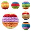 Handmade Knitted Footbag Sack, Outdoor Play Multicolored Crochet Bag Woven Kickball Toy, Colorful Juggling Balls for Kids, Adults,
