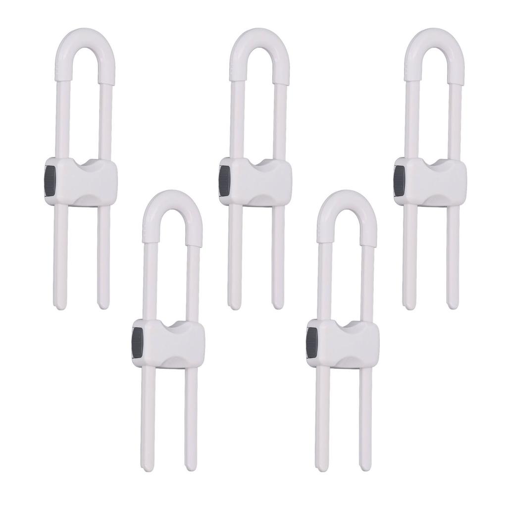 5Pcs Cabinet Handle Locks Multifunctional   U Shaped Child   Locks for Cabinet Drawer Gate Furniture Door Closet