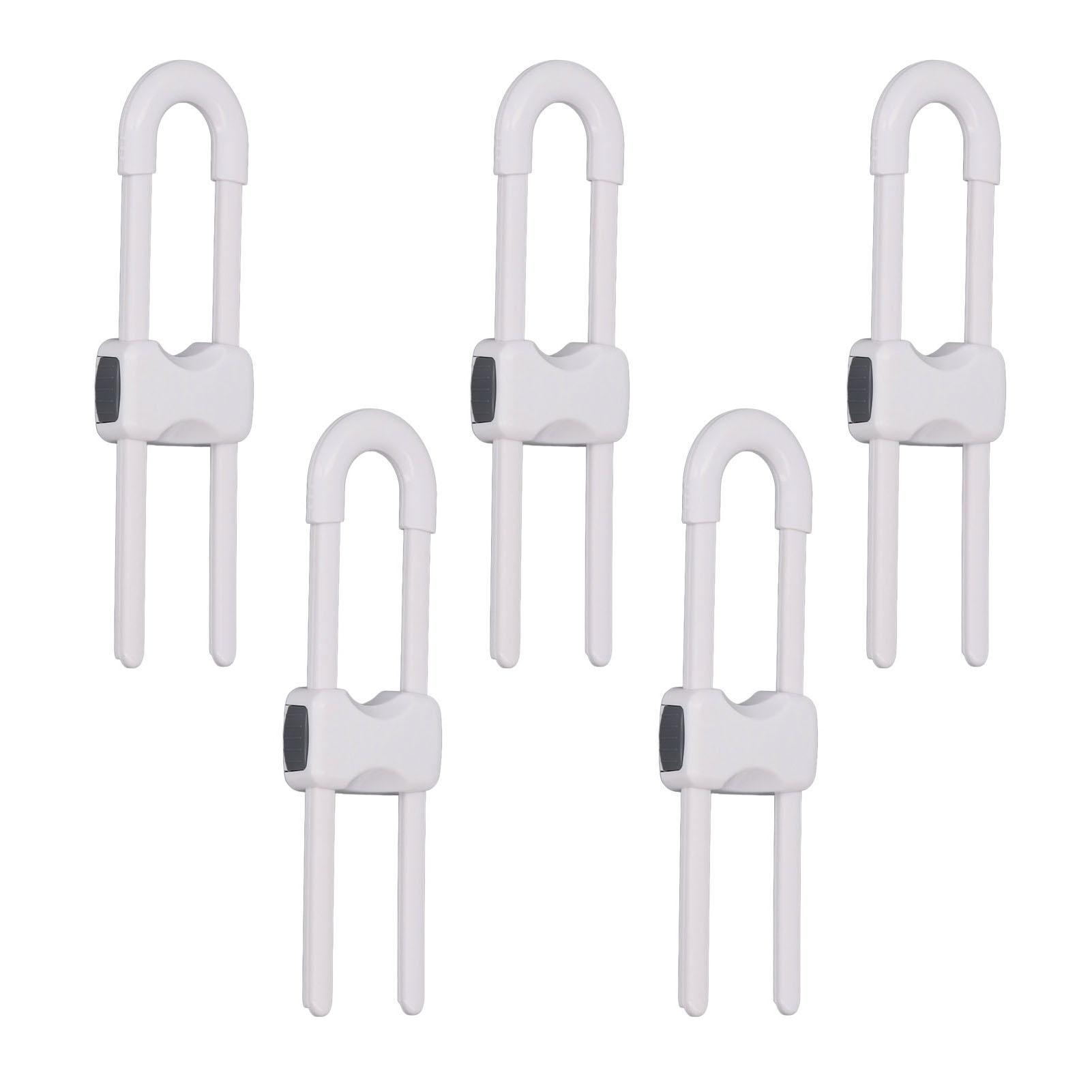 

5Pcs Cabinet Handle Locks Multifunctional U Shaped Child Locks for Cabinet Drawer Gate Furniture Door Closet