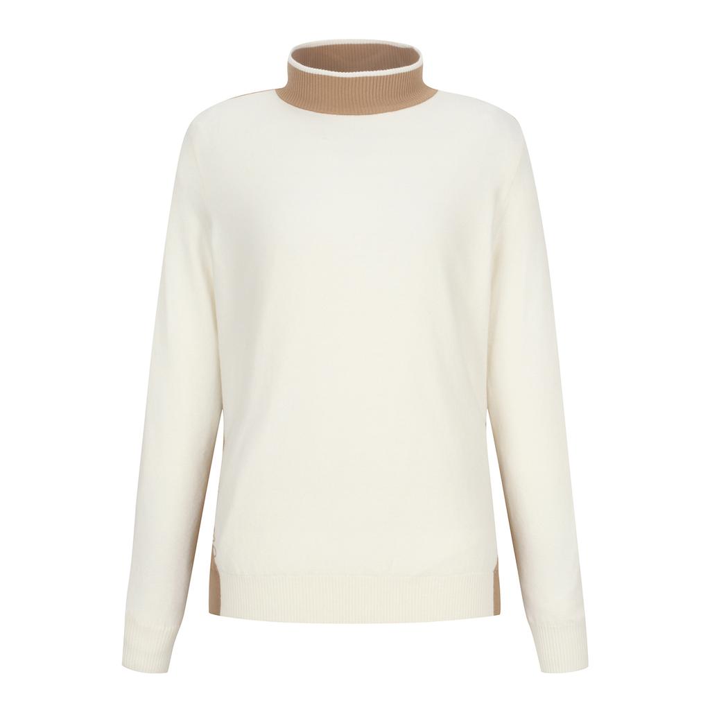 SUPERIOR Women'S Color Block Knit T-Shirt Beige (Iw0Drd40153)