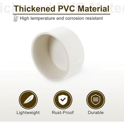 1~5pcs Size 20~110mm PVC Water Supply Pipe End Plug Connector Plastic End Cap Fittings Irrigation System Watering White Parts