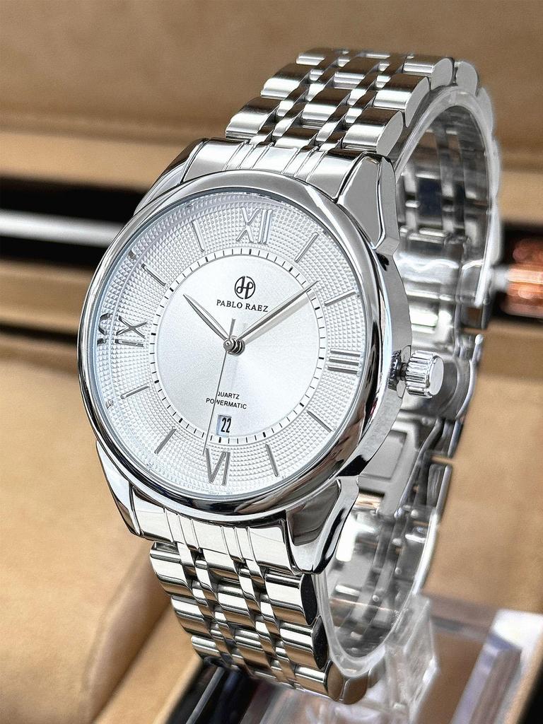 Herren Hochwertige Wasserdichte Quarz-Uhr aus Edelstahl