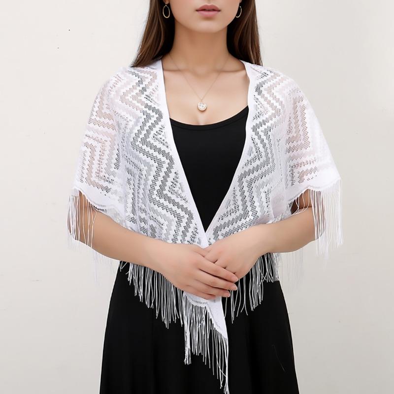 Summer New Hollow Fringed Shawl Women Hot-selling Elegant Women's Ball Dress Cheongsam Outside the Vest
