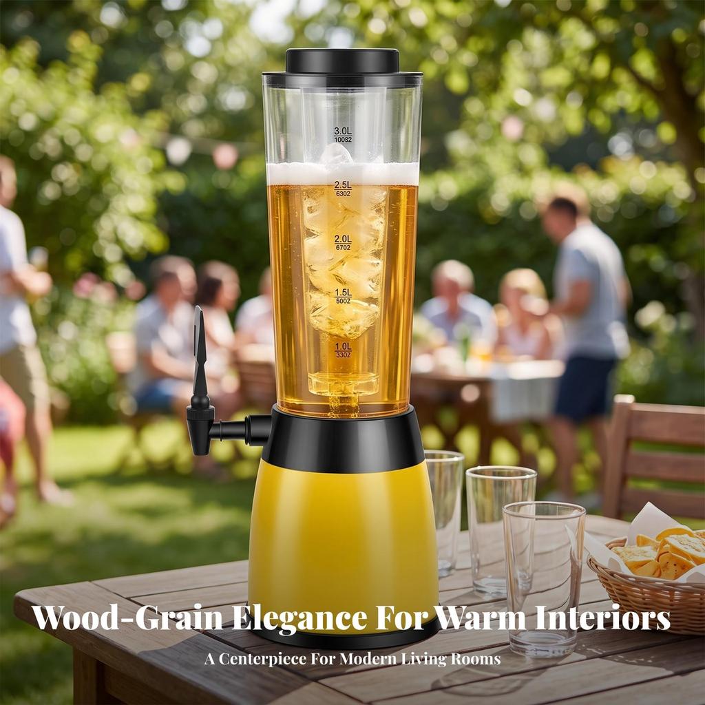 Beverage Dispenser with Spigot Clear Beer Draft-Style Sturdy for Hosts