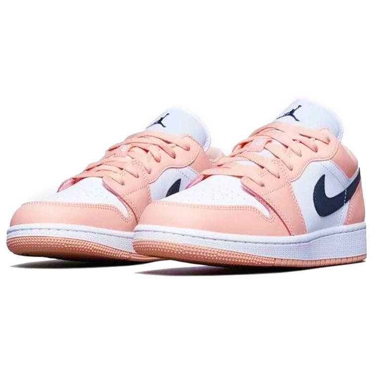 Air Jordan 1 Low GS Light Arctic Pink Kinder-Sneaker Weiß Schwarz 553560-800