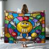 1PC M&M's Custom Name Patterned Flannel Blanket Suitable For All Seasons for Home Decor Warmth and Comfort Gifts Holiday Present