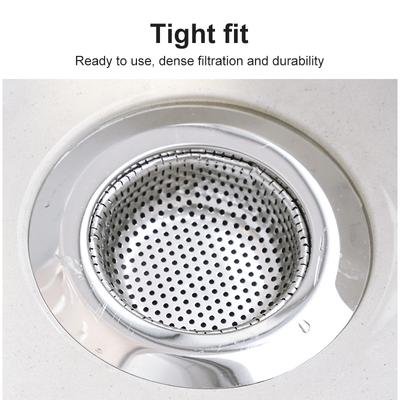 Kitchen Sink Filter Stainless Steel Mesh Sink Strainer Filter Bathroom Sink Strainer Drain Hole Filter Waste Screen