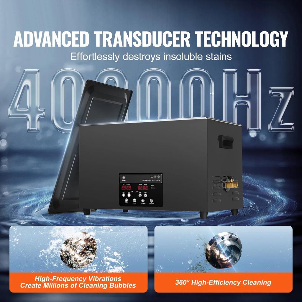 SIHAO 30L Ultrasonic Cleaner 600W Digital Ultrasonic Cleaning Machine 40kHz Industrial Ultrasound Cleaner for Retainer Jewelry