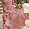 2025 Summer Women's V-neck French Bohemian Beach Dress