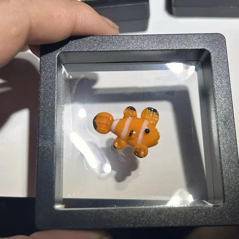Creative Mini Pocket Goldfish Colored Glaze Transparent Lucky Bag Glass Figurines Handmade Home Decoration Accessories 2025 New