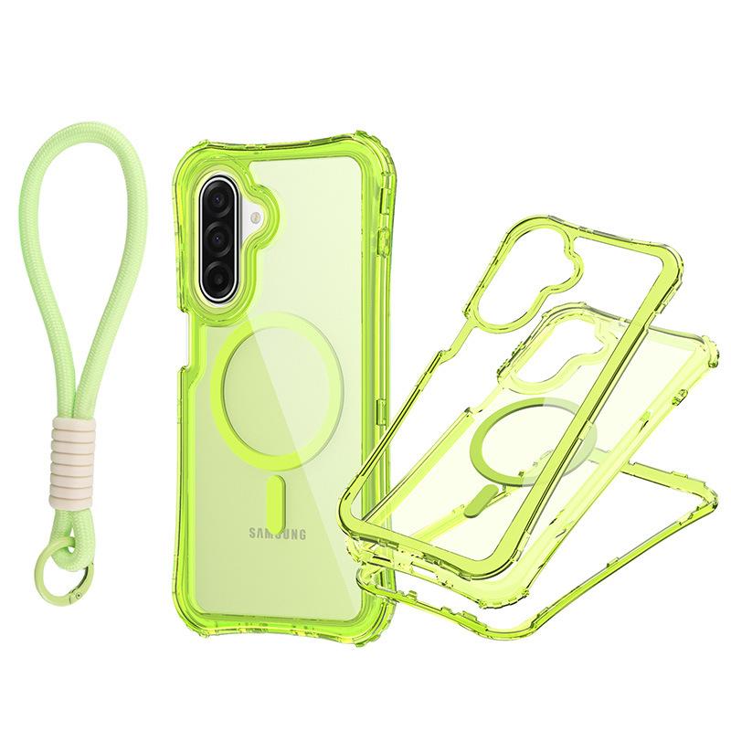 For Samsung A17 Magnetic Translucent 3-in-1 Phone Case with Wristband
