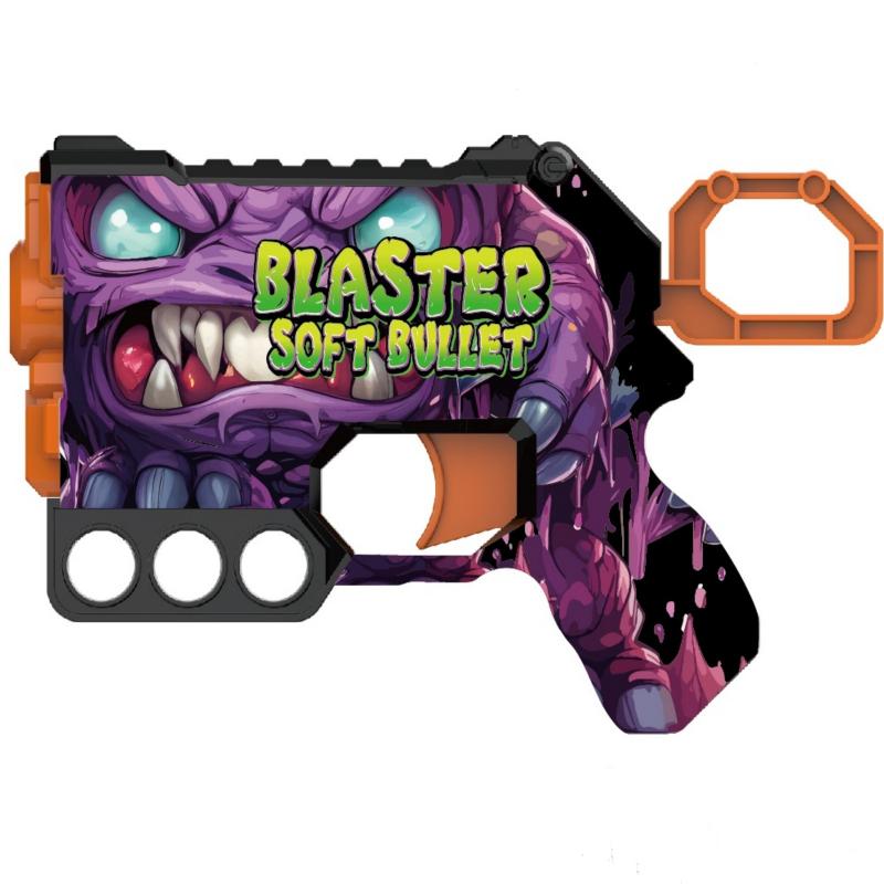 Graffiti Children Foam Blaster with 8 EVA Soft Bullets Air Blaster Gun Indoor Outdoor Safe Shooting Game Airsoft Pistol Boy Gift