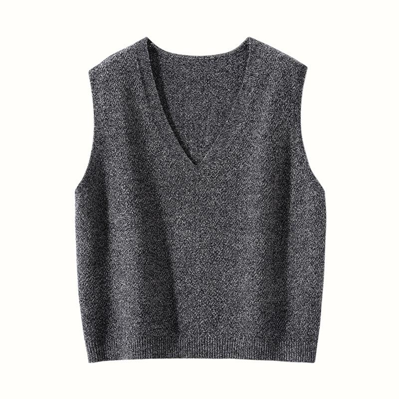 

Женский кашемировый вязаный топ-майка 2024 – Высококачественный мягкий жилет для многослойной одежды на весну и осень One Size