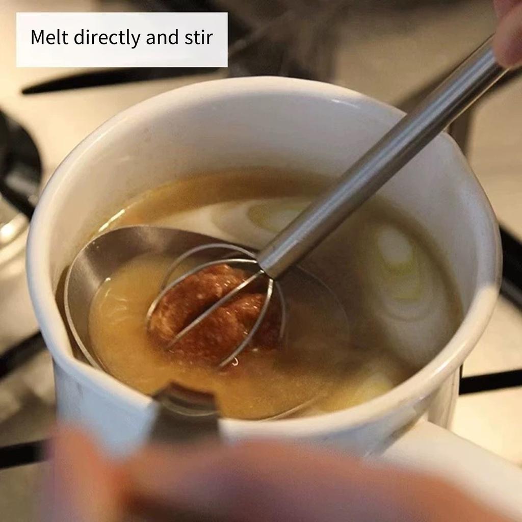 Dual Head Miso Soup Measure Tool Stainless Steel Kitchen Scoop Dual Head Miso stirring Tool For Accurate Portion Control