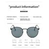 5PCS Fashion Retro Punk Sunglasses Men Women Round Black Metal Frame Colorful Lens Sun Glasses Eyewear