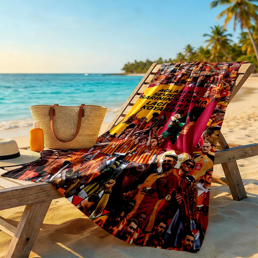 Galatasaray Beach Towel Quick-Dry Soft Microfiber Comfortable Lightweight Suitable for Sports, Travel, Swimming, Yoga, Bathroom, Beach, And Pool
