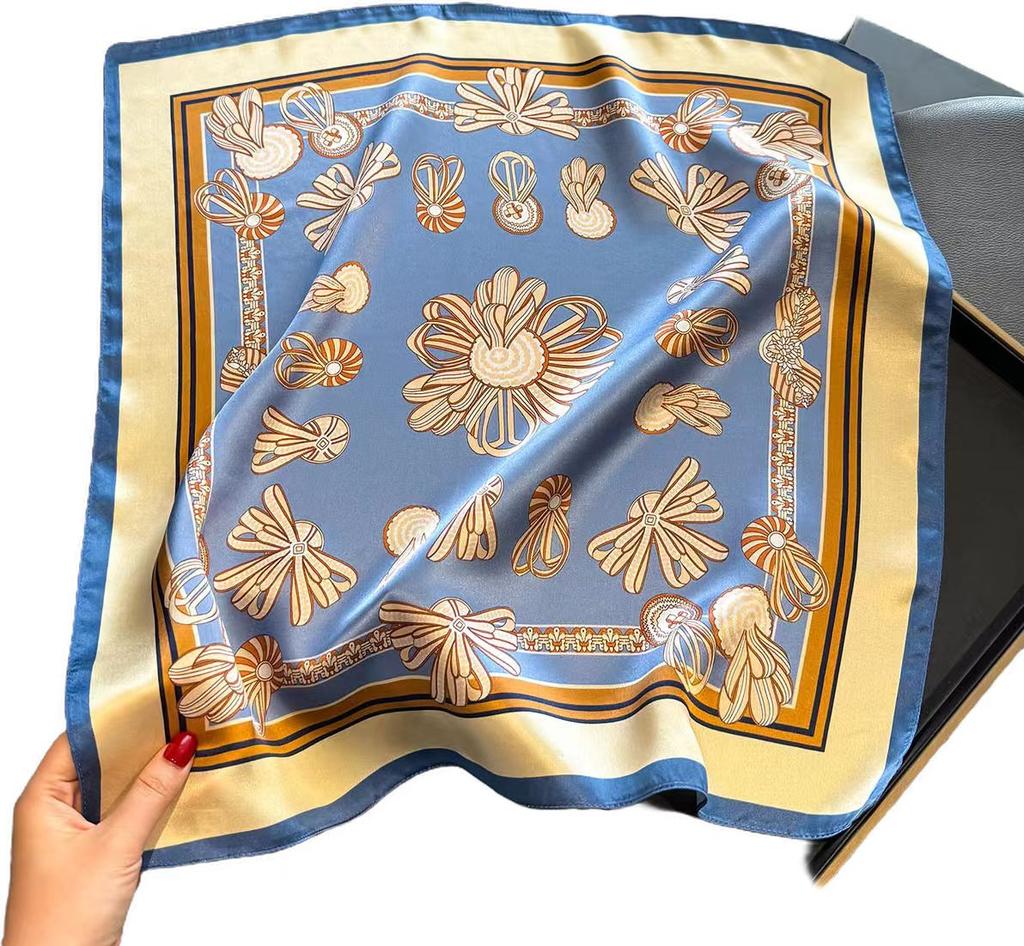 100% Elegant Silk Scarf Women Shawls Wraps Foulard Scarves Pashmina Neckerchief Female Hijab Bandana Luxury Spring Bufanda 53Cm