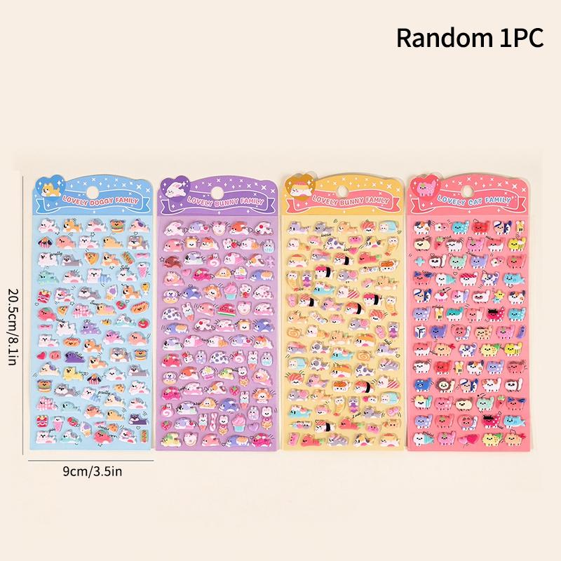 3D Bubble Stickers Cartoon Animal Mini Stickers Children Girls Diy Scrapbook Notebook Phone Case Paster Decals Stickers