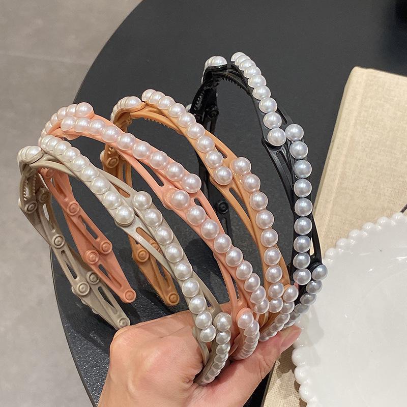 

2024 Beaded Foldable Wash Face Headband - Women s Summer Style for Hair Fixing