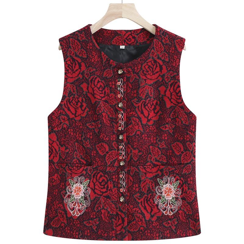 Vest Women's Vest Jacket Vest Old Lady Cardigan Wearing Vest