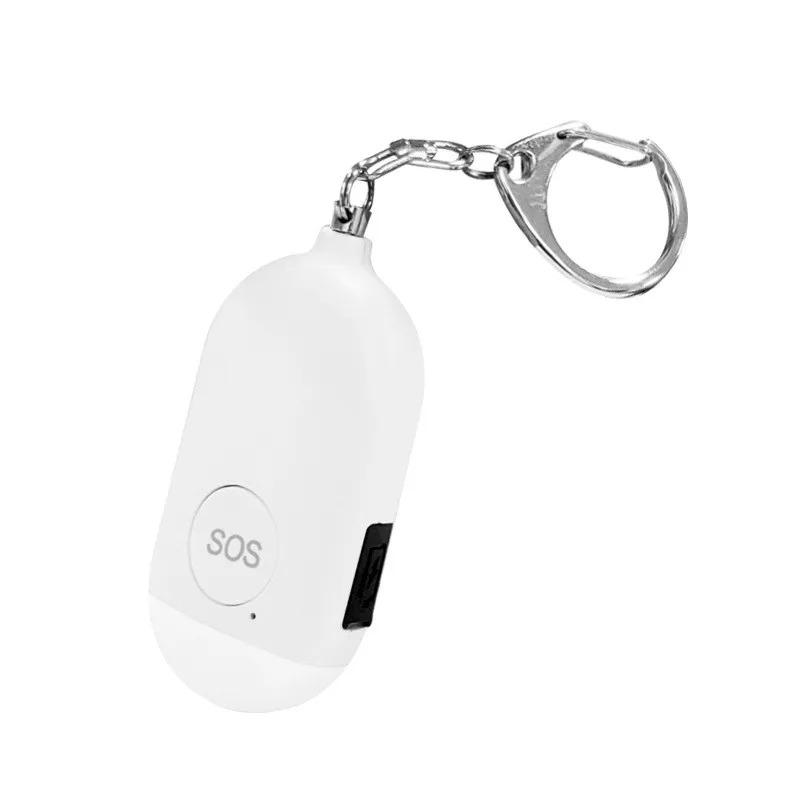 Personal SOS Defense Alarm 130dB with LED Light Rechargeable Self Defense Woman Safety Alarm Key Chain Emergency Anti-Attack