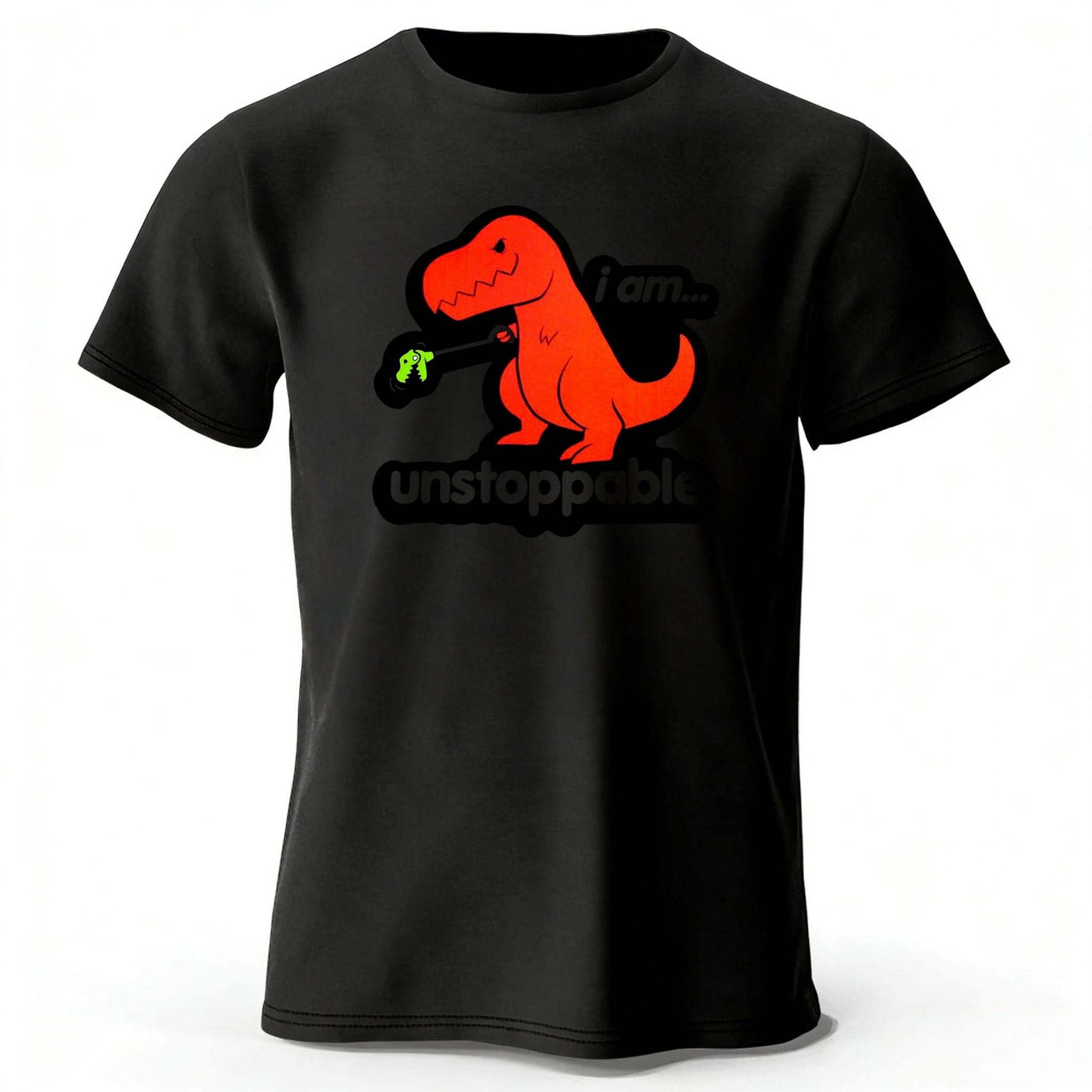 

New Fun and Bizarre Tyrannosaurus Rex Pure Cotton Tshirt for MenWomen Loose Large Breathable Sports Short Sleeves Trendy Style M