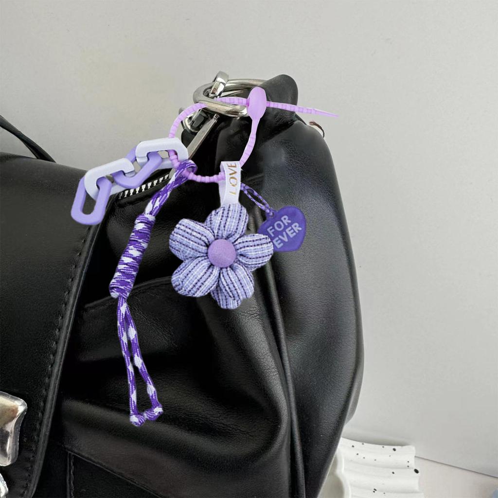 Elegant Flower Design Key Holder Bag Ornament Stylish Bag Charm Backpack Pendant Decoration For Fashionable Ladies