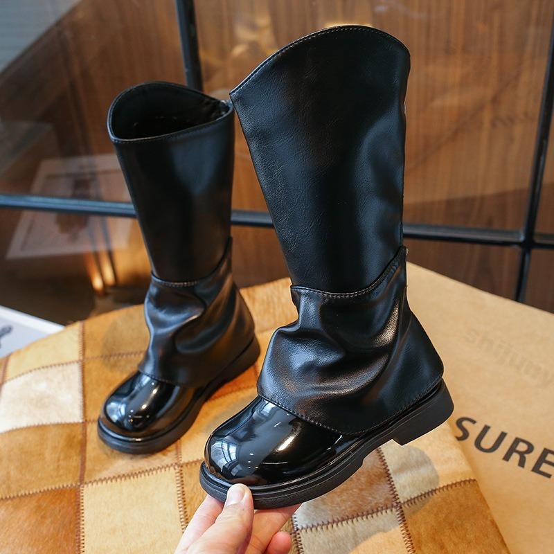 Children Knee Length Boots   Autumn  British Girls Princess Boots Kids Zipper Plush Comfortable Non Slip Long Boot