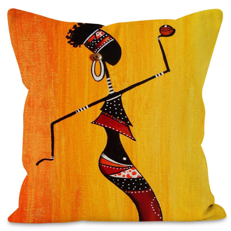 

Картина маслом «Африканская женщина» льняная наволочка для домашнего декора 40*40cm Linen, No Insert