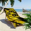 מגבת חוף מודפסת BVB 09, מגבת גדולה רכה מתייבשת במהירות לחוף, קמפינג, שחייה