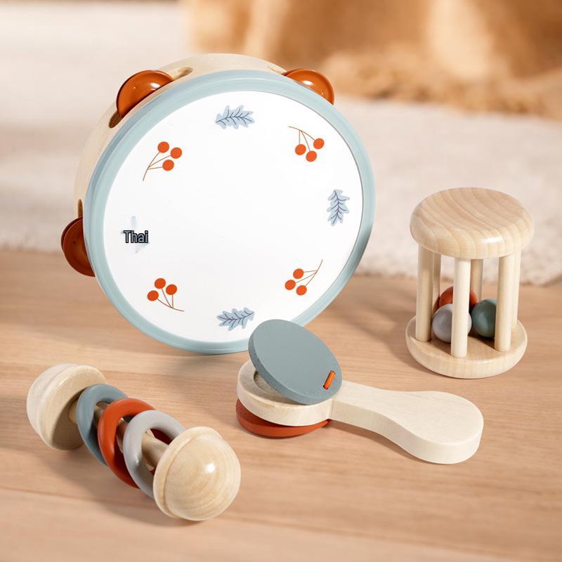 Baby Wooden Handheld Rattle & Crib Mobile - Early Education Soothing Toy