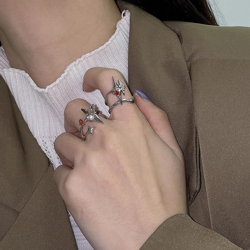 2022 New Starry Series Zirconia Ring For Women With Geometric Design And Adjustable Size