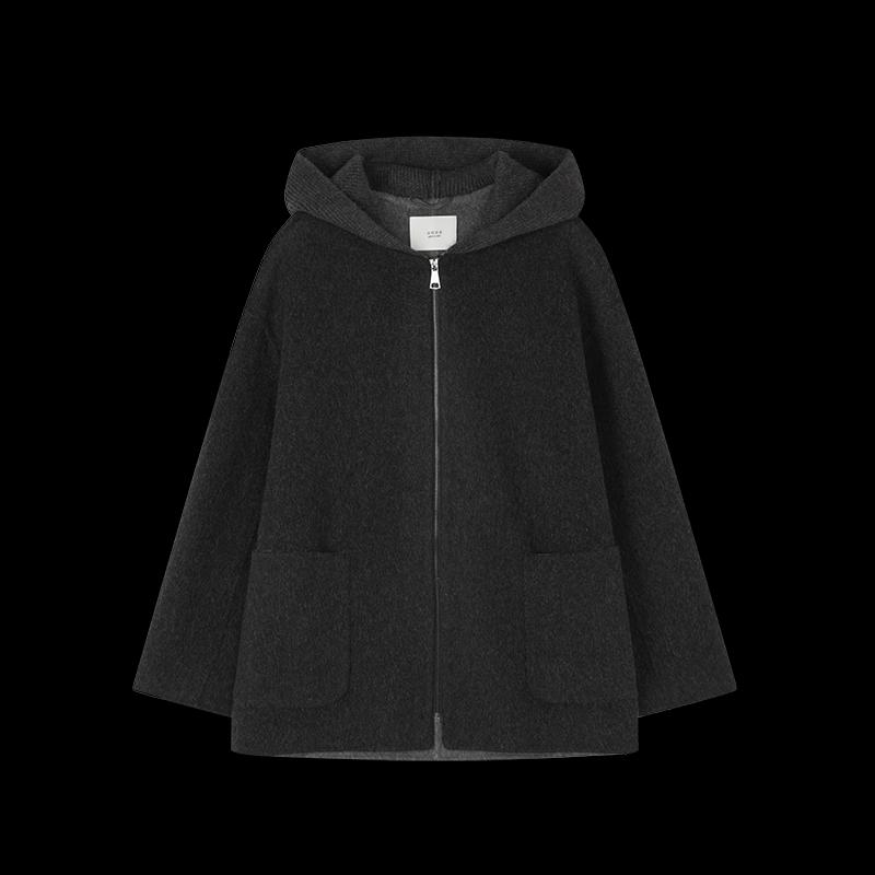 Women's Reversible Hooded Double-Faced Wool Coat