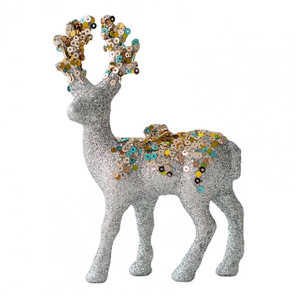 Reindeer Ornaments Bright Colored Hanging Ornaments Glittering Christmas Reindeer Figurine for Home for Tree for Christmas