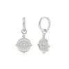 925 Silver Needle Vintage Geometric Pendant Earrings Round/Square/Shell Earrings for Women Fashion Jewelry Pendientes