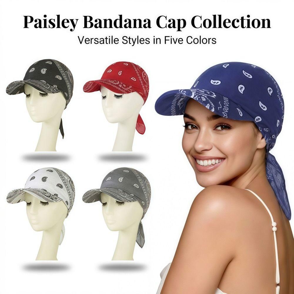 Módní široký okraj Baseballové čepice Šátek na hlavu Předvázaný Prodyšný Sluneční clona Turban Lehký Bandana Šátek Čepice Dámské Venkovní