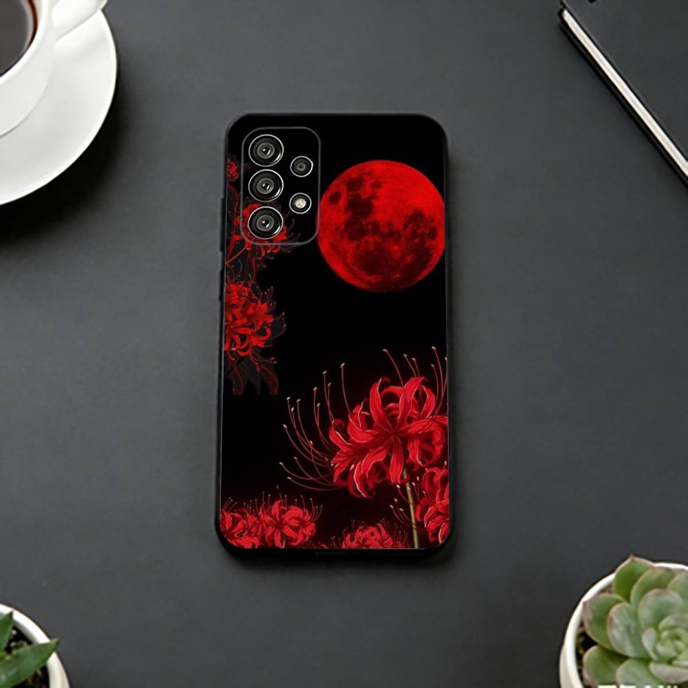 Red Spider L-lily Phone Case For Samsung S25,S24,S21,S22,S23,S30,Ultra,S20,Plus,Fe,Lite,Note,10,Black Cover