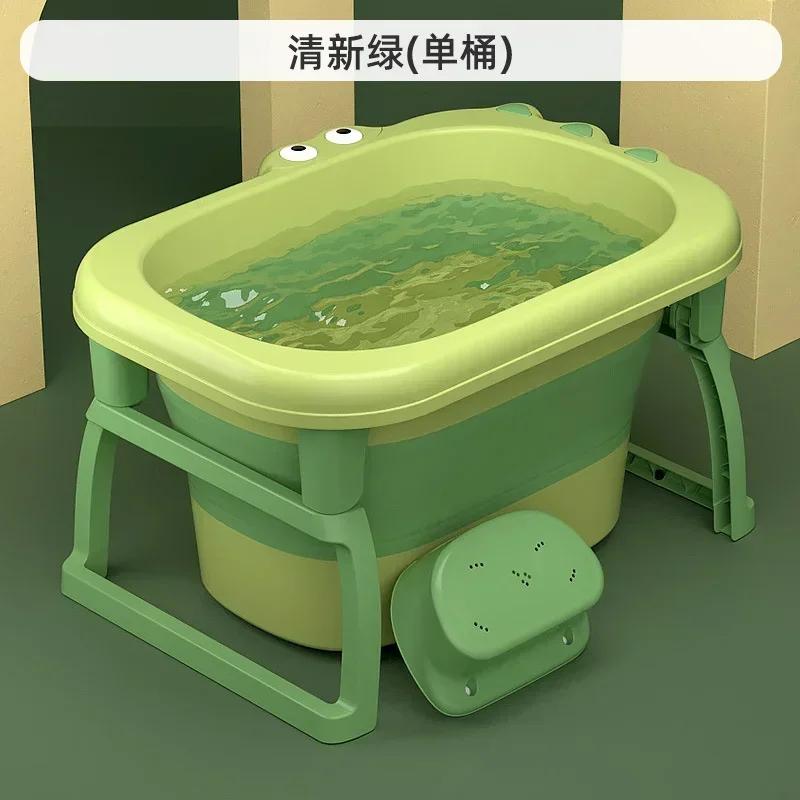 Очаровательная мультяшная детская складная ванна для дома, для плавания, для замачивания ног, портативная ванна для сидения и лежания, удобное хранение