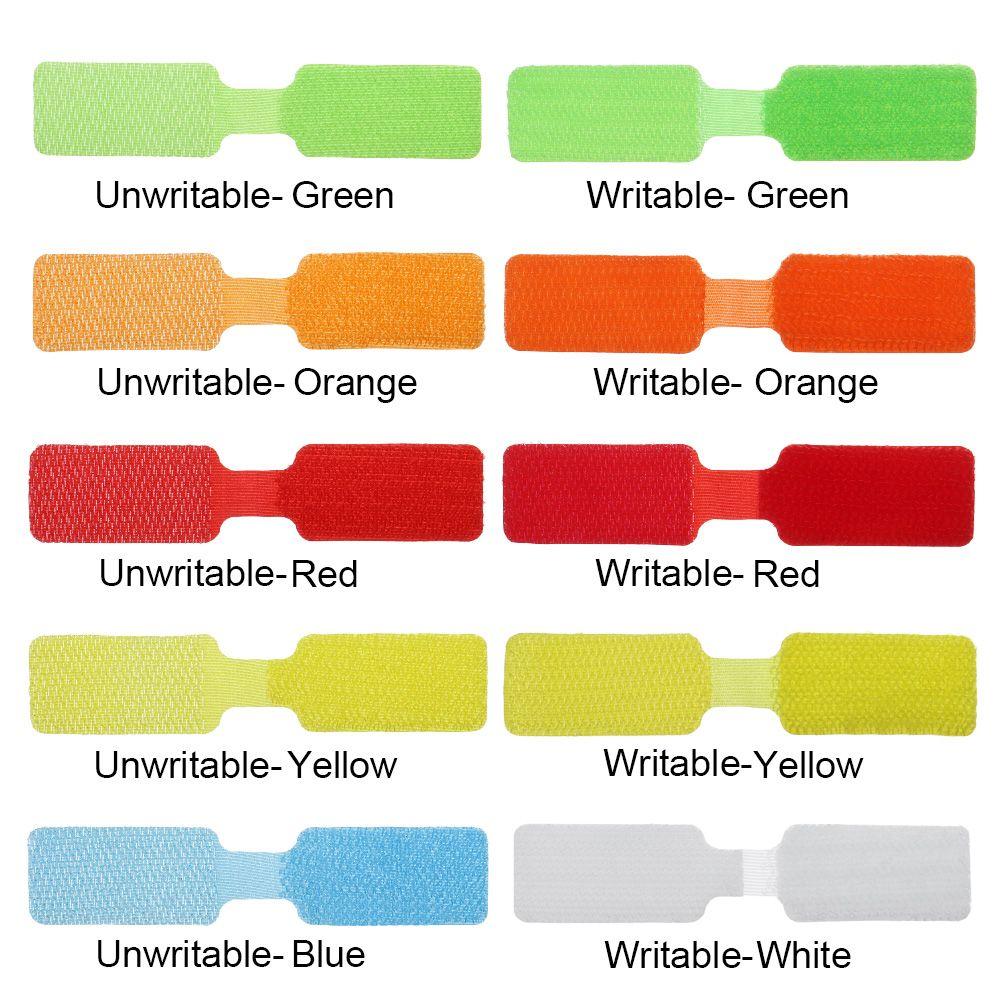 5Pcs Nylon Cable Cord Labels Strap Hook And Loop Colorful Writable Wire Labels For Electrical Cable Organize Cord Identification
