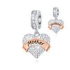New copper Family Members Wife Daughter Mom Pendant Trinket Bead Compatible With Authentic Charm Bead Charms Bracelets Jewerly Accessories